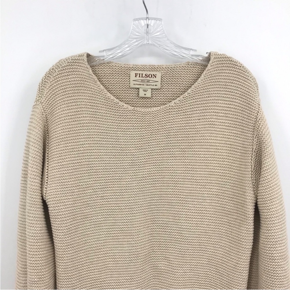Filson Womens Lake Quinault Waffle Sweater Cream - Picture 2 of 7